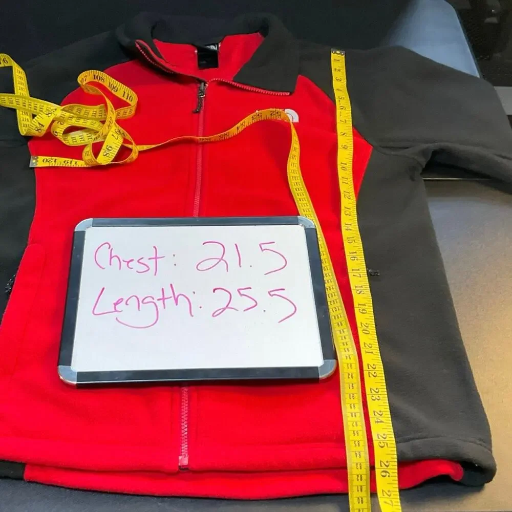 The North Face Full Zip Fleece Jacket Red Black Color Block Men’s Medium